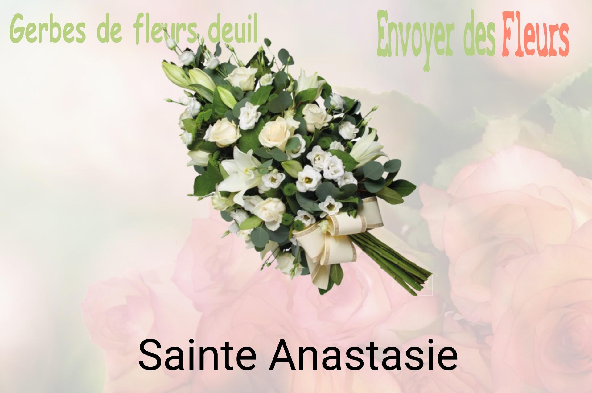 Gerbe de fleurs de deuil livrée à Sainte-Anastasie